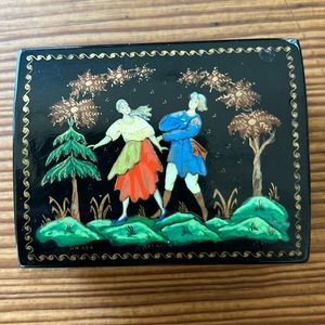 Russian Hand Painted Laquer Trinket Box